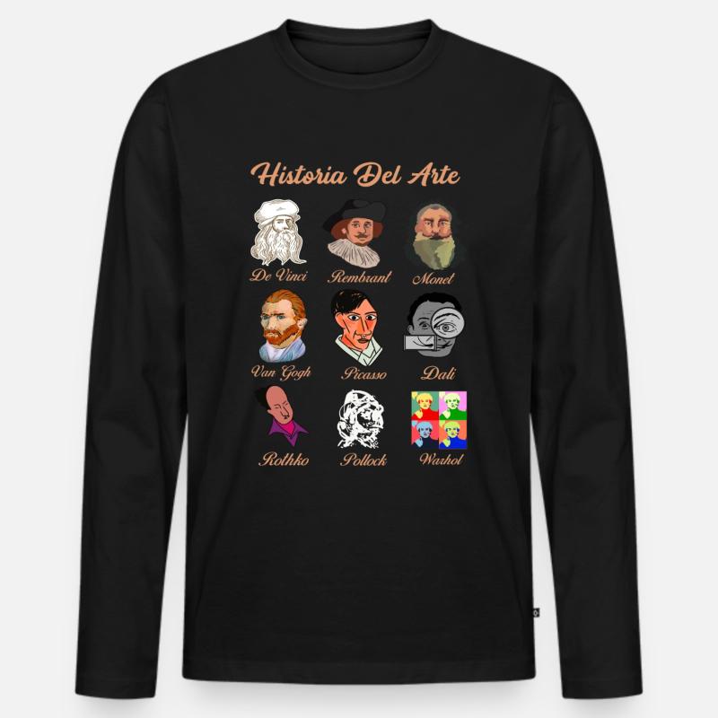 Kunstgeschichte Berühmte klassische Maler - Männer Premium Bio Langarmshirt - Schwarz