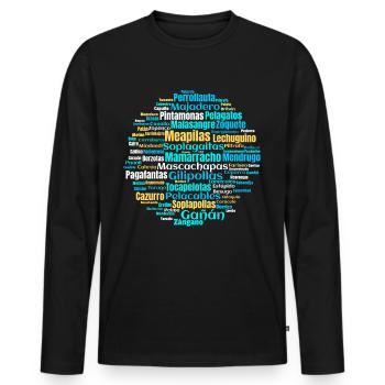 Insults in Castilian Spanish - Men's Premium Organic Long Sleeve Shirt - black - Front - Nico (187cm)