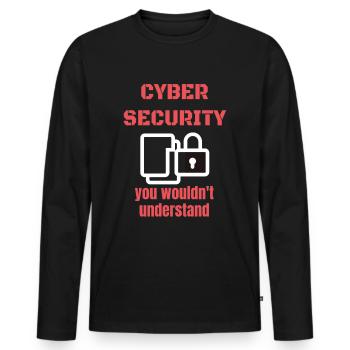 Cybersecurity - IT-Sicherheit Informatiker - Männer Premium Bio Langarmshirt - Schwarz - Vorne - Nico (187cm)