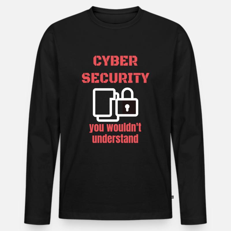 Cybersecurity - IT-Sicherheit Informatiker - Männer Premium Bio Langarmshirt - Schwarz