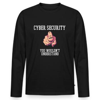 Cybersecurity - IT-Sicherheit Informatiker - Männer Premium Bio Langarmshirt - Schwarz - Vorne - Nico (187cm)