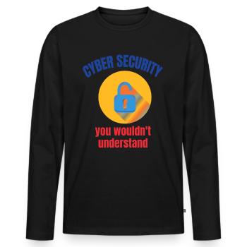 Cybersécurité - Informaticien de sécurité informatique - T-shirt manches longues Premium bio Homme - noir - Devant - Nico (187cm)