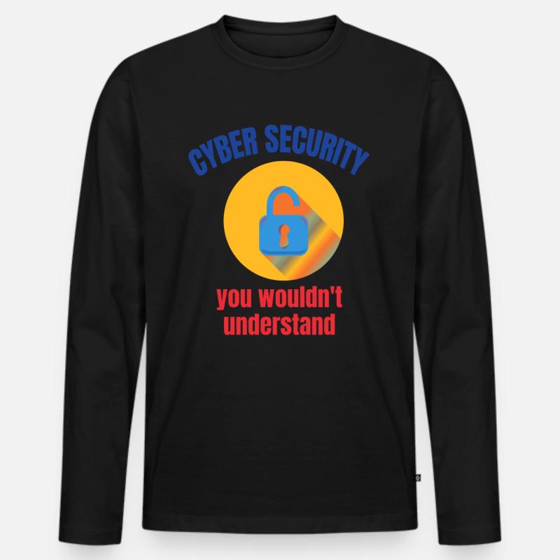 Cybersecurity - IT-Sicherheit Informatiker - Männer Premium Bio Langarmshirt - Schwarz