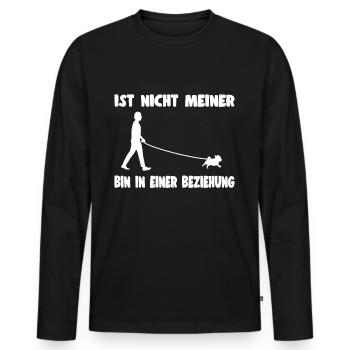 Nicht Meiner Bin In Einer Beziehung Herrchen Idee - Männer Premium Bio Langarmshirt - Schwarz - Vorne - Nico (187cm)