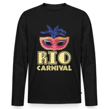 Rio Karneval Rio de Janeiro Karnevalsmaske Brasili - Männer Premium Bio Langarmshirt - Schwarz - Vorne - Nico (187cm)