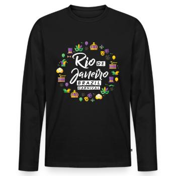 Rio Karneval Rio de Janeiro Feier in Brasilien - Männer Premium Bio Langarmshirt - Schwarz - Vorne - Nico (187cm)