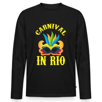 Brasilien Karneval Rio de Janeiro Feier Rio Karnev - Männer Premium Bio Langarmshirt - Schwarz - Vorne - Nico (187cm)