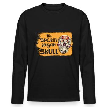 Sugar Skull Skull Death Day of the Dead - Men's Premium Organic Long Sleeve Shirt - black - Front - Nico (187cm)
