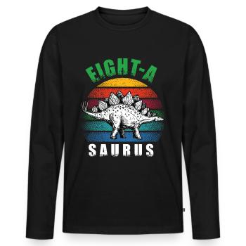 Eight-A Saurus - Men's Premium Organic Long Sleeve Shirt - black - Front - Nico (187cm)