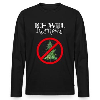 Karneval Fasching Konfetti Weihnachtsmuffel Anti - Männer Premium Bio Langarmshirt - Schwarz - Vorne - Nico (187cm)