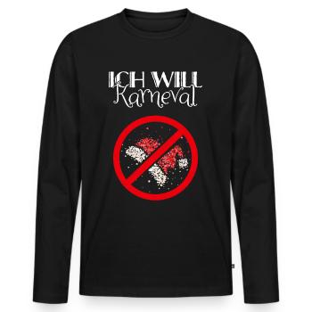 Karneval Konfetti Anti Nikolaus Weihnachtsmuffel - Männer Premium Bio Langarmshirt - Schwarz - Vorne - Nico (187cm)