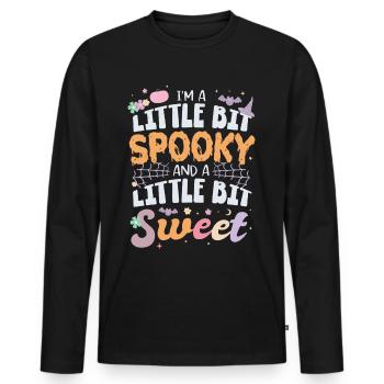 I M A Little Bit Spooky And A Little Bit Sweet - Men's Premium Organic Long Sleeve Shirt - black - Front - Nico (187cm)