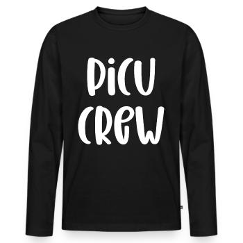 Infirmière de l’USIP Unité de soins intensifs pédiatriques - T-shirt manches longues Premium bio Homme - noir - Devant - Nico (187cm)