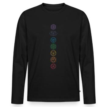 Hinduism Chakra Buddhism Sanskrit Meditation Vajr - Men's Premium Organic Long Sleeve Shirt - black - Front - Nico (187cm)