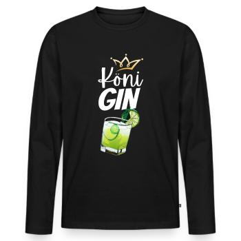 Köni Gin - T-shirt manches longues Premium bio Homme - noir - Devant - Nico (187cm)