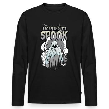 Licensed To Spook - Men's Premium Organic Long Sleeve Shirt - black - Front - Nico (187cm)