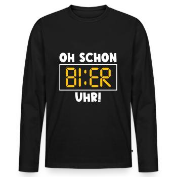 Bier Sprüche Lustiger Spruch - Männer Premium Bio Langarmshirt - Schwarz - Vorne - Nico (187cm)