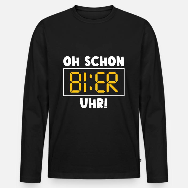 Bier Sprüche Lustiger Spruch - Männer Premium Bio Langarmshirt - Schwarz