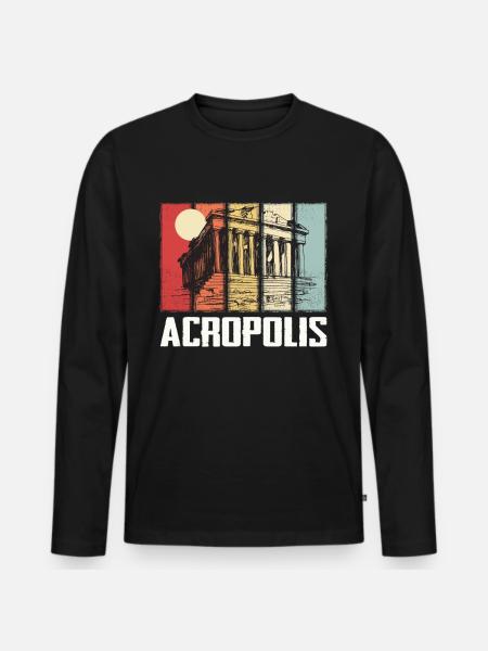Parthénon Acropole Athènes Grèce Grèce - T-shirt manches longues Premium bio Homme - noir