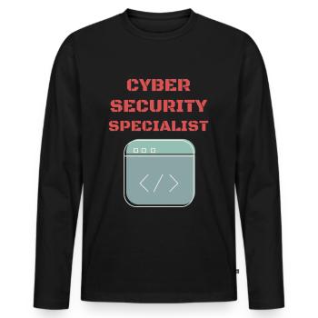 Cybersecurity - IT-Sicherheit Informatiker - Männer Premium Bio Langarmshirt - Schwarz - Vorne - Nico (187cm)