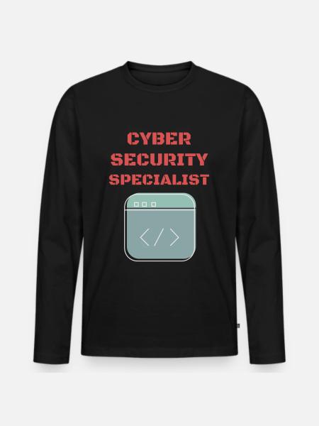 Cybersecurity - IT-Sicherheit Informatiker - Männer Premium Bio Langarmshirt - Schwarz