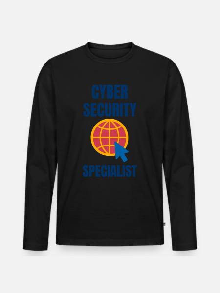 Cybersecurity - IT-Sicherheit Informatiker - Männer Premium Bio Langarmshirt - Schwarz