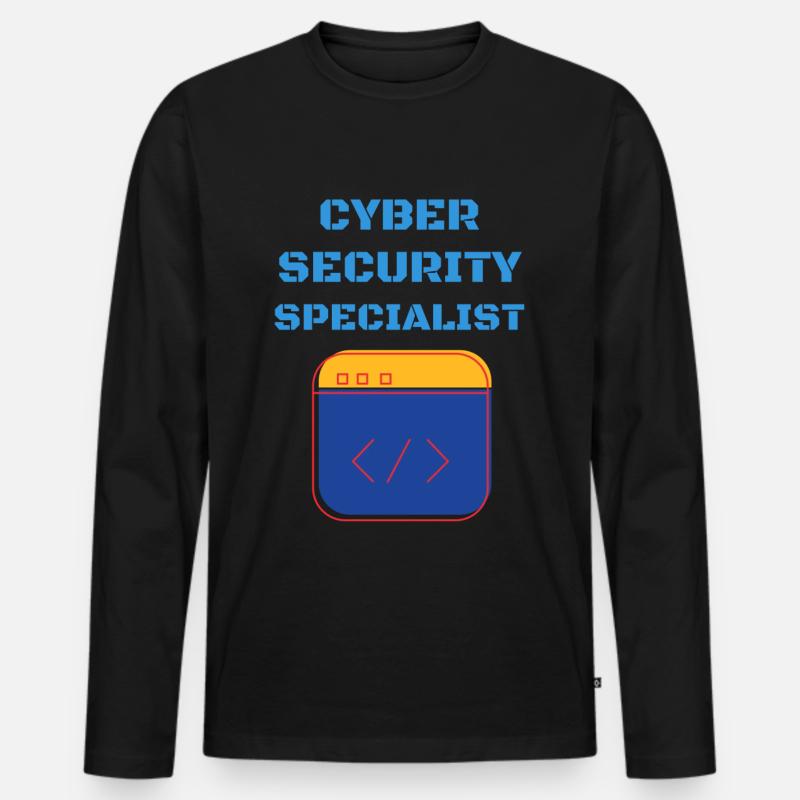 Cybersecurity - IT-Sicherheit Informatiker - Männer Premium Bio Langarmshirt - Schwarz