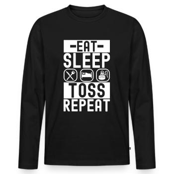 Magnet Fischer Magnet Fischen - Männer Premium Bio Langarmshirt - Schwarz - Vorne - Nico (187cm)
