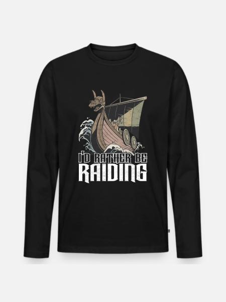 Vikings Norse mythology - Men's Premium Organic Long Sleeve Shirt - black