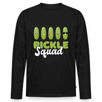 Pickle Squad - T-shirt manches longues Premium bio Homme - noir - Devant - Nico (187cm)