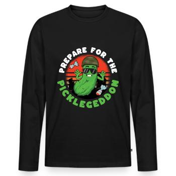 Prepare For The Picklegeddon - Men's Premium Organic Long Sleeve Shirt - black - Front - Nico (187cm)