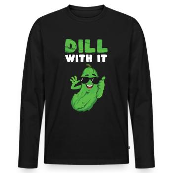 Dill With It - Men's Premium Organic Long Sleeve Shirt - black - Front - Nico (187cm)