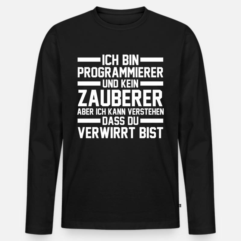 Programmieren Entwickler Coder Programmierer - Männer Premium Bio Langarmshirt - Schwarz