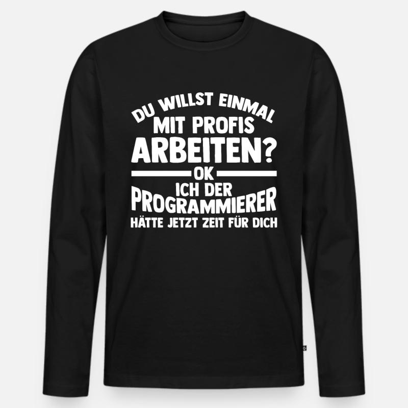 Programmieren Entwickler Coder Programmierer - Männer Premium Bio Langarmshirt - Schwarz