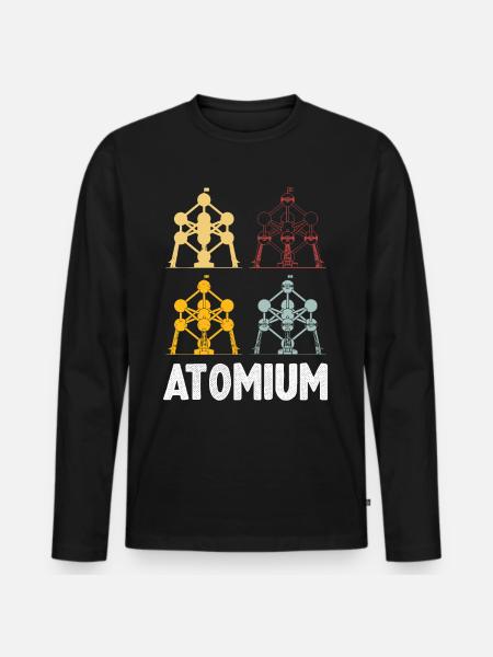 Atomium Atomkern aus Brüssel Physik Wissenschaft - Männer Premium Bio Langarmshirt - Schwarz