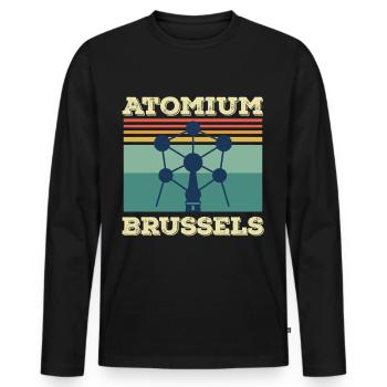 Brüssel Atomium Heartbeat Atomic nucleus Wissensch - Männer Premium Bio Langarmshirt - Schwarz - Vorne - Nico (187cm)