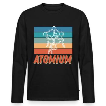 Atomium Science Noyau atomique Physique Physicien atomique - T-shirt manches longues Premium bio Homme - noir - Devant - Nico (187cm)