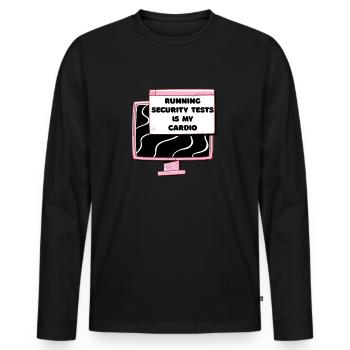 Cybersécurité - Informaticien de sécurité informatique - T-shirt manches longues Premium bio Homme - noir - Devant - Nico (187cm)