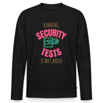 Cybersecurity - IT-Sicherheit Informatiker - Männer Premium Bio Langarmshirt - Schwarz - Vorne - Nico (187cm)