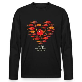 Soyez différent c’est correct d’être différent - T-shirt manches longues Premium bio Homme - noir - Devant - Nico (187cm)