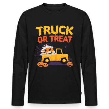 Truck Or Treat - Men's Premium Organic Long Sleeve Shirt - black - Front - Nico (187cm)