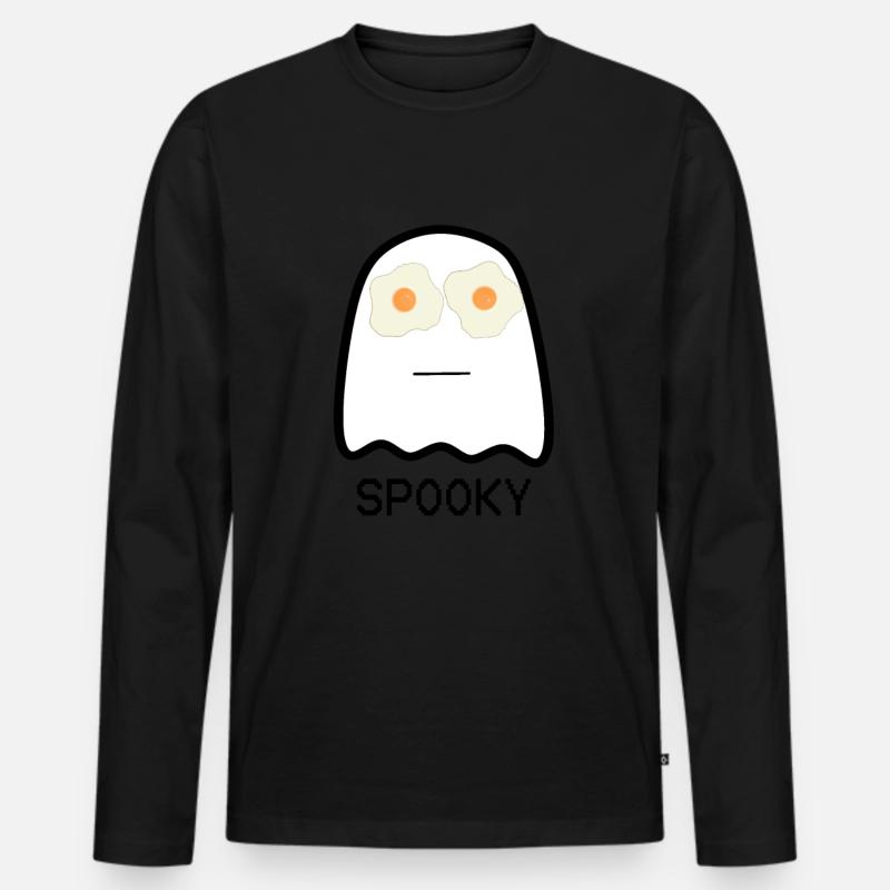 Gespenst - Männer Premium Bio Langarmshirt - Schwarz