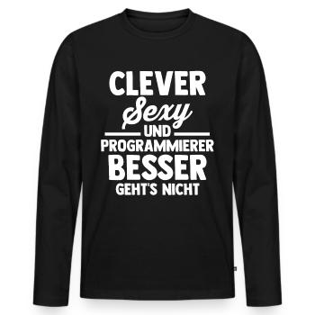 Programmieren Entwickler Coder Programmierer - Männer Premium Bio Langarmshirt - Schwarz - Vorne - Nico (187cm)