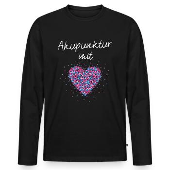 Akupunktur mit Herz Akupunkteur Akupunkturtherapie - Männer Premium Bio Langarmshirt - Schwarz - Vorne - Nico (187cm)