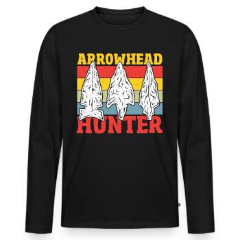 Arrowhead Hunter Arrowhead Hunting Arrowhead - Men's Premium Organic Long Sleeve Shirt - black - Front - Nico (187cm)