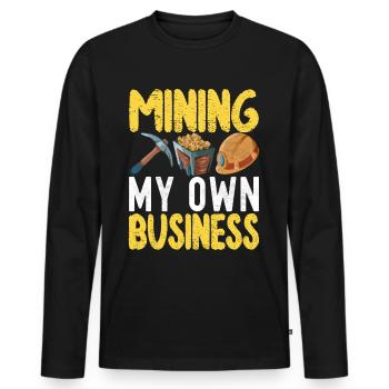 Gold Diggers Gold Mining - Men's Premium Organic Long Sleeve Shirt - black - Front - Nico (187cm)