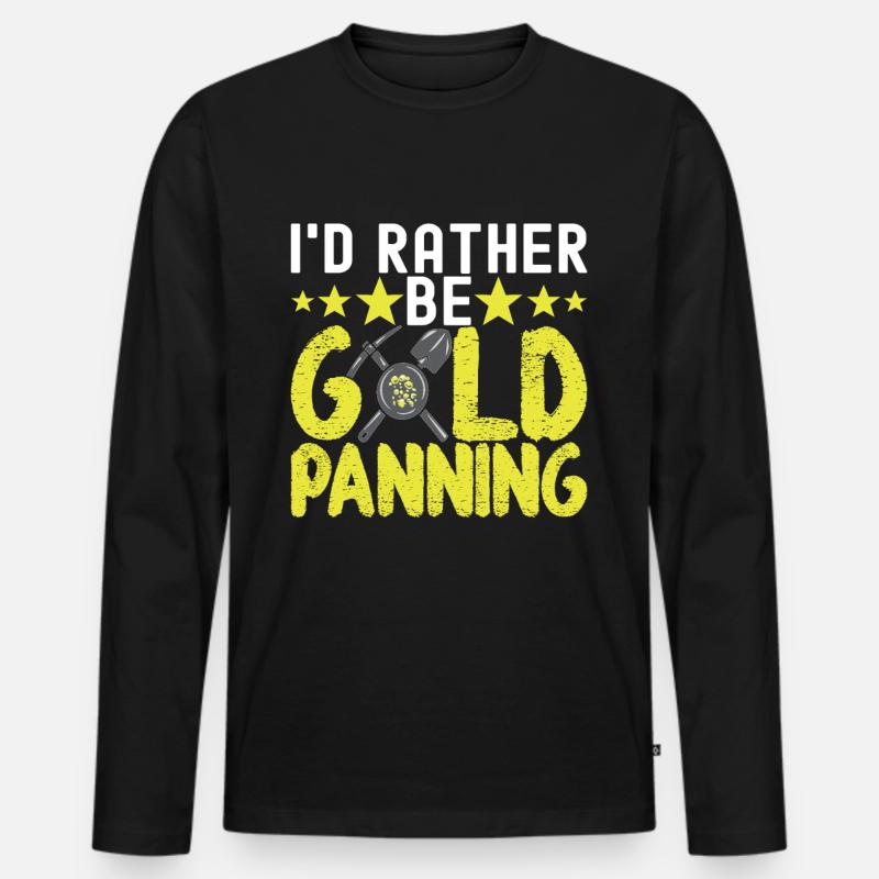 Goldgräber Goldschürfen - Männer Premium Bio Langarmshirt - Schwarz