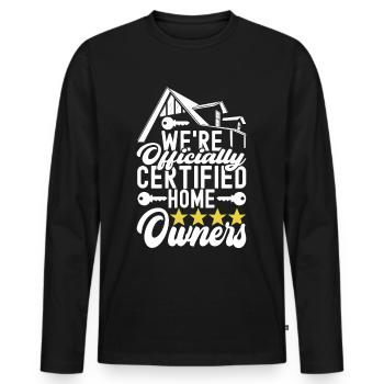 Homeowners Home Purchase - Men's Premium Organic Long Sleeve Shirt - black - Front - Nico (187cm)