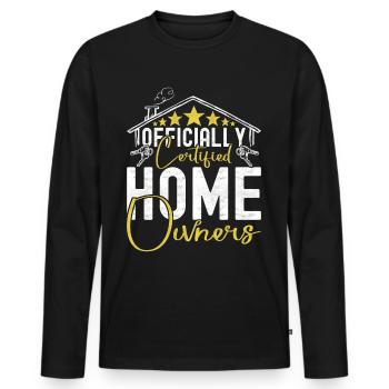 Homeowners Home Purchase - Men's Premium Organic Long Sleeve Shirt - black - Front - Nico (187cm)