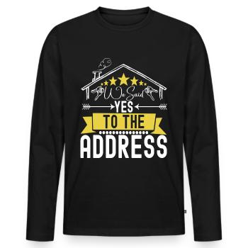 Homeowners Home Purchase - Men's Premium Organic Long Sleeve Shirt - black - Front - Nico (187cm)